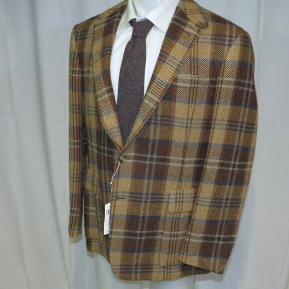 Ralph Lauren Purple Label Handmade Kent Bellows Brown Plaid 44R NWT $4995 - Picture 6 of 15
